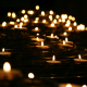 low level image of small candles