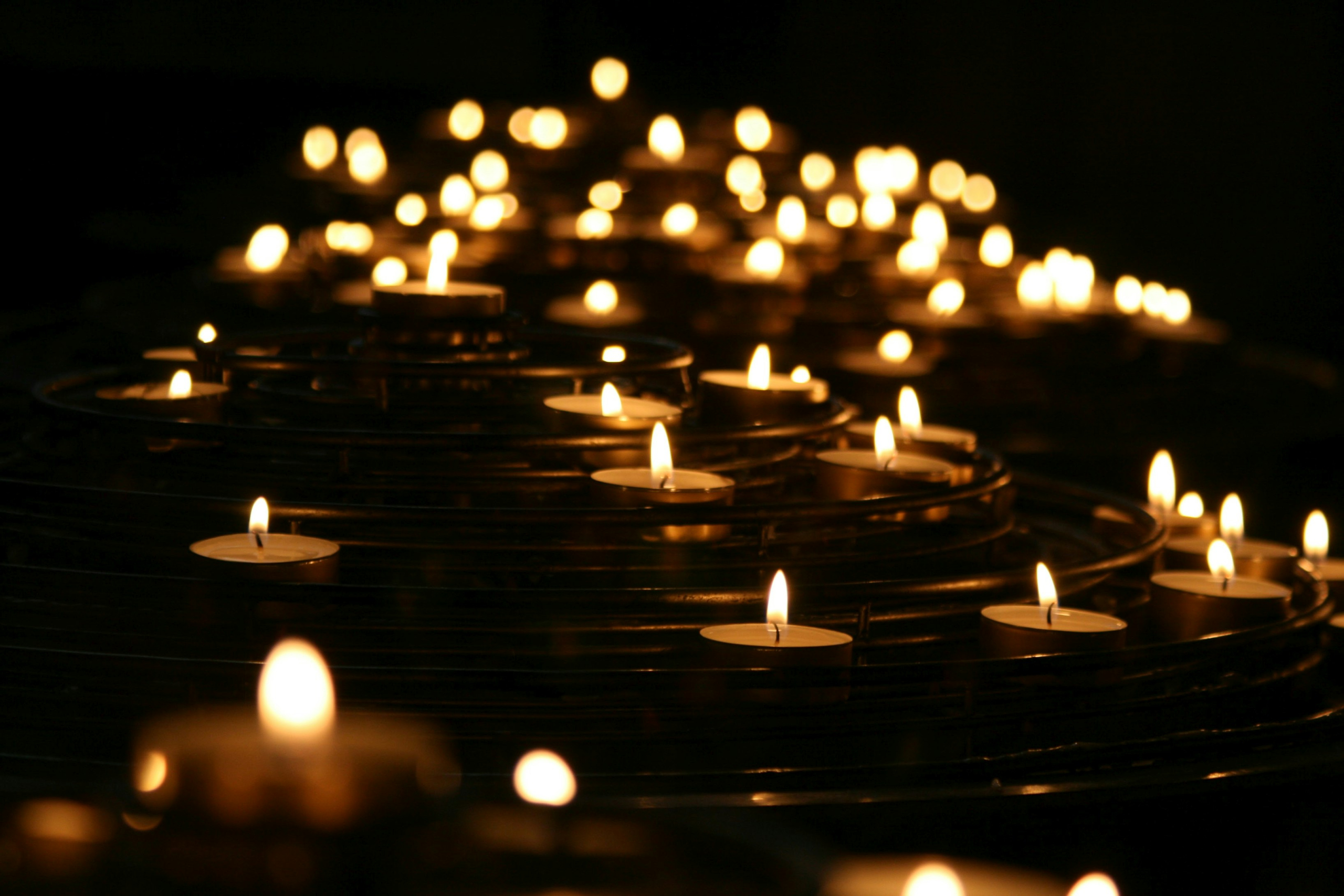 low level image of small candles