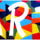 The word ART on a multi-coloured background